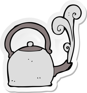 Bir insan tarafından çizilmiş eski bir çizgi film çıkartması.