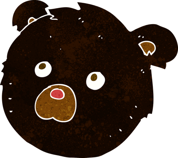 bir insan tarafından çizilmiş siyah ayı yüzü.