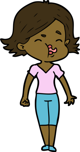 Bir insan tarafından çizilen karikatür kızı.