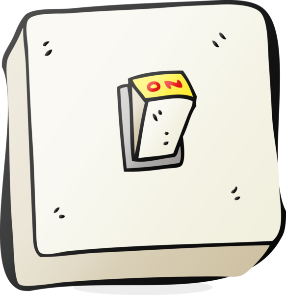 Bir insan tarafından çizilmiş serbest çizim ışık düğmesi