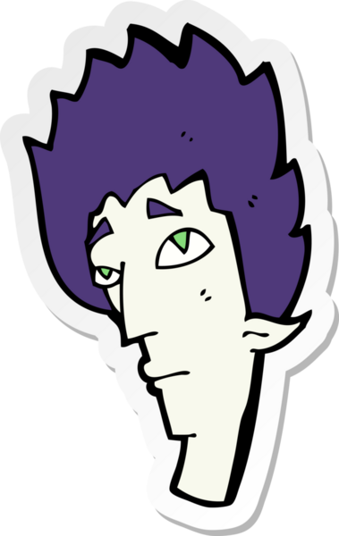 Bir insan tarafından çizilmiş vampir kafasının çıkartması.