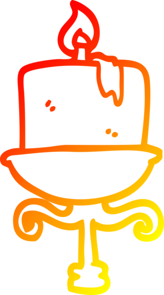 Bir insan tarafından çizilmiş eski bir şamdanın sıcak çizgi çizimi