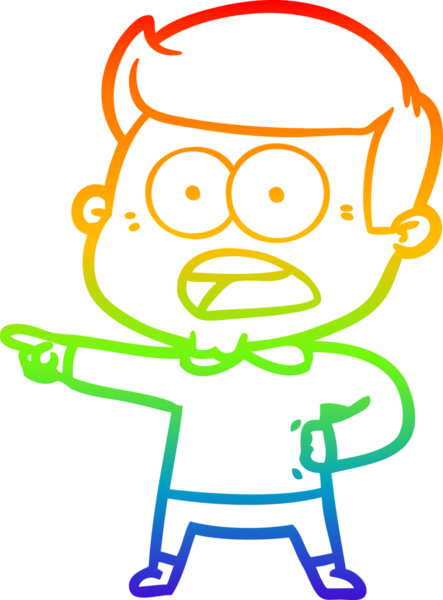 gökkuşağı gradyanı çizimi bir insan tarafından çizilmiş şok bir adam