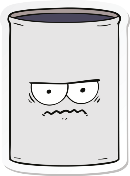 Bir insan tarafından çizilmiş karikatür yağ varili çıkartması.