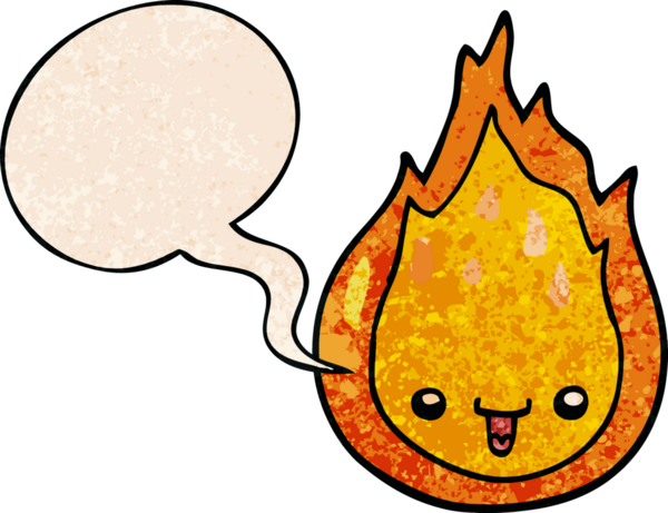 bir insan tarafından çizilmiş eski moda konuşma baloncuklu çizgi film alevi