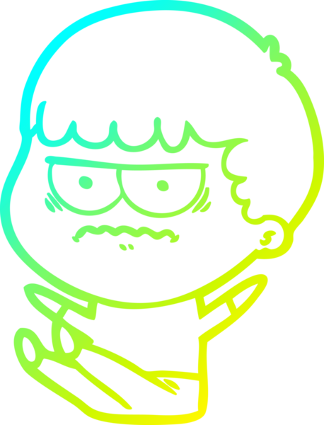 Bir insan tarafından çizilmiş bir çizgi filmin soğuk gradyan çizimi.