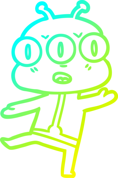 Bir insan tarafından çizilmiş üç gözlü bir karikatür çizimi.