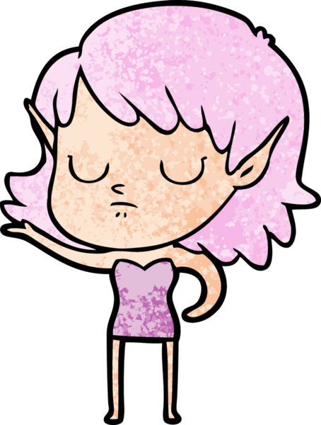 Bir insan tarafından çizilmiş bir elf kızı.