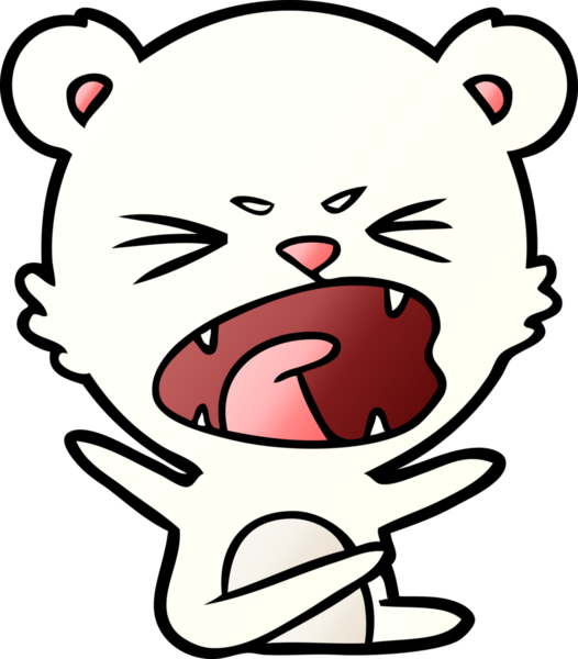 Bir insan tarafından çizilmiş kızgın kutup ayısı çizgi filmi.