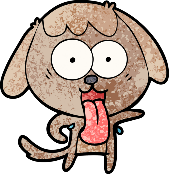 Bir insan tarafından çizilmiş şirin bir çizgi film köpeği.