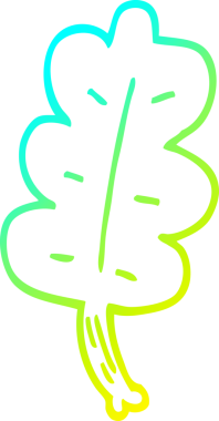 Bir insan tarafından çizilmiş bir çizgi film yaprağının soğuk gradyan çizimi