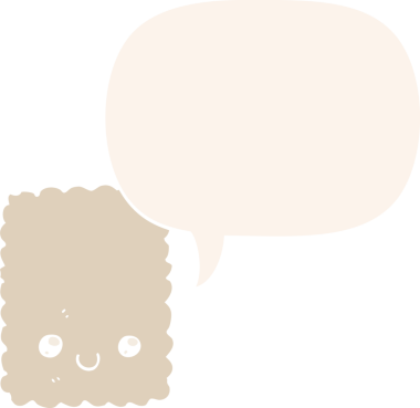 bir insan tarafından çizilmiş eski usul konuşma baloncuklu çizgi film bisküvisi