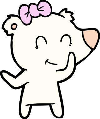 Bir insan tarafından çizilmiş dişi kutup ayısı çizgi filmi.