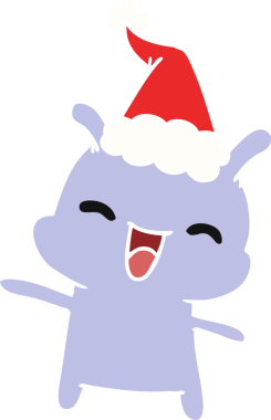 Bir insan tarafından çizilmiş Kawai uzaylısının Noel karikatürü.