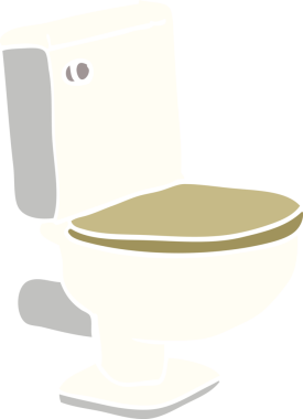 Bir insan tarafından çizilmiş karikatür kapalı tuvalet.