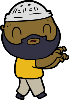 Bir insan tarafından çizilmiş sakallı bir adam.