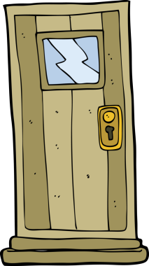 Bir insan tarafından çizilmiş çizgi film kapısı.