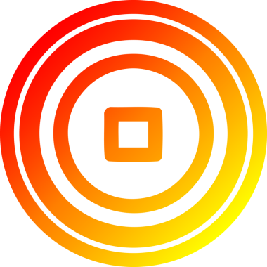 Bir insan tarafından çizilmiş sıcak eğimli dairesel simgeyi durdur