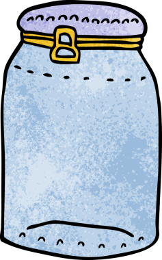 Bir insan tarafından çizilmiş karalama cam kavanozu.