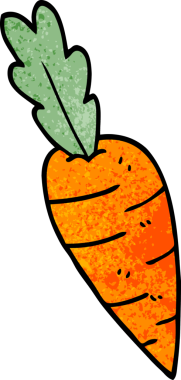 Bir insan tarafından çizilmiş karalama havuçları.