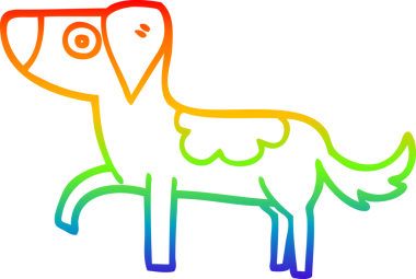 gökkuşağı gradyan çizimi bir insan tarafından çizilmiş bir çizgi köpek