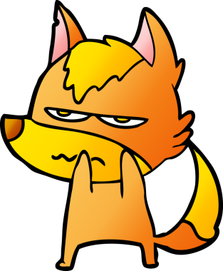 Bir insan tarafından çizilmiş kızgın tilki çizgi film karakteri