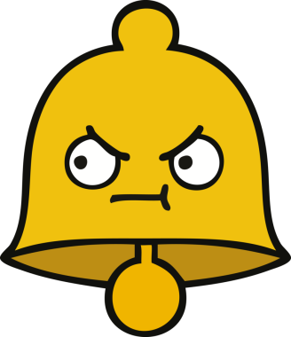 Bir insan tarafından çizilmiş sevimli bir çan karikatürü.