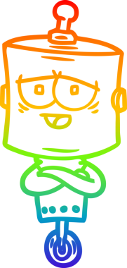 gökkuşağı gradyan çizgisi bir insan tarafından çizilmiş robot çizgi