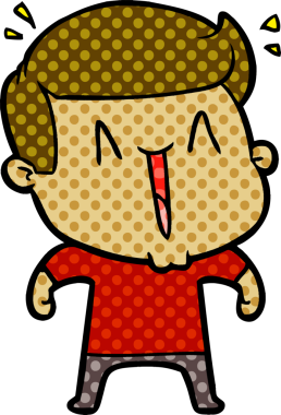 Bir insan tarafından çizilmiş heyecanlı bir çizgi film.