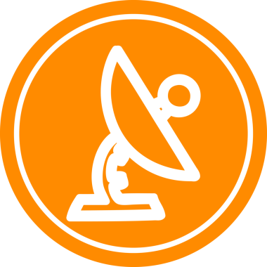 bir insan tarafından çizilmiş uydu çanağı dairesel simgesi