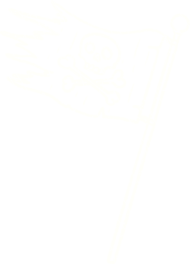 Bir insan tarafından çizilmiş Korsan Bayrağı Tebeşiri