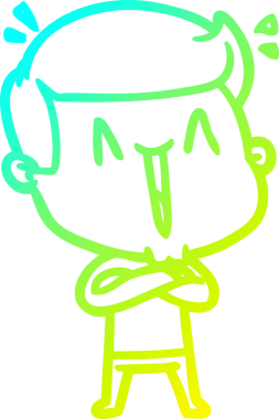 Bir insan tarafından çizilmiş, heyecanlı bir çizgi film çizimi.