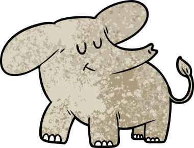 Bir insan tarafından çizilmiş bir fil.