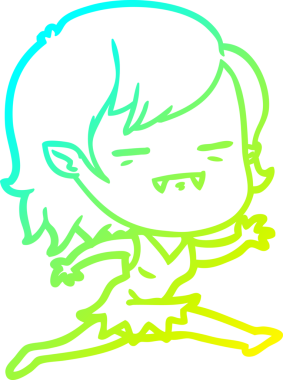 Bir insan tarafından çizilmiş bir ölümsüz vampir kız çizgi filmi.