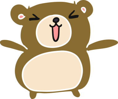 Çizim: kawaii Bir insan tarafından çizilmiş sevimli oyuncak ayı.