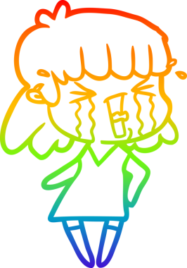 gökkuşağı gradyan çizimi bir insan tarafından çizilmiş bir karikatür kadın