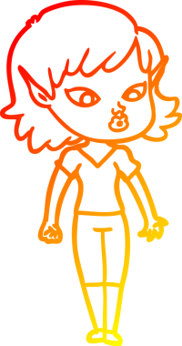 Bir insan tarafından çizilmiş güzel bir elf kızı çizimi.