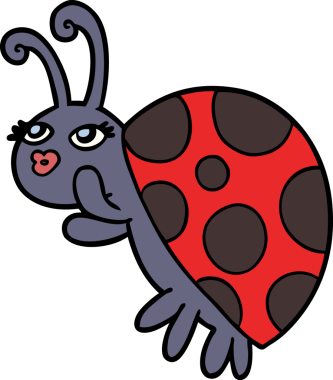 bir insan tarafından çizilmiş uğur böceği çizgi filmi