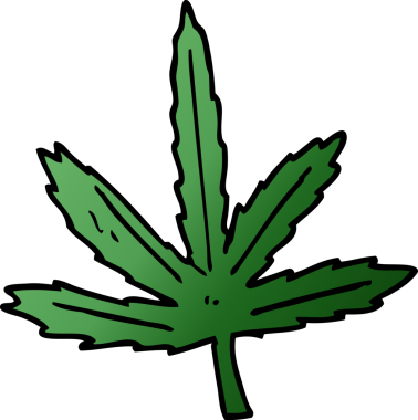 bir insan tarafından çizilmiş marihuana yaprağı karalaması