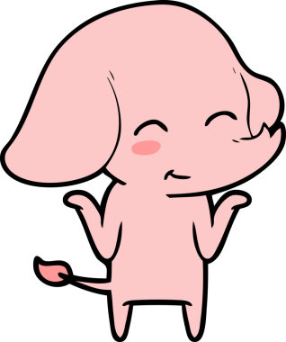 Bir insan tarafından çizilmiş şirin bir fil.