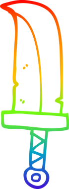 gökkuşağı gradyan çizgi çizimi bir insan tarafından çizilmiş bir hançer