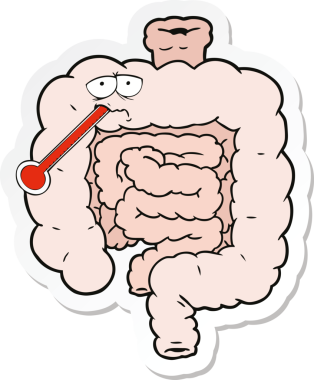 Bir insan tarafından çizilmiş sağlıksız bağırsakların çıkartması.