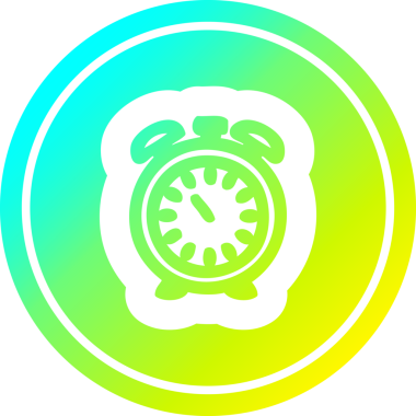 Alarm saati dairesel simgesi, bir insan tarafından çizilmiş havalı gradyan bitiş