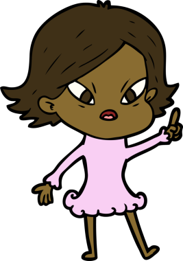 Çizgi film bir insan tarafından çizilmiş stresli kadın.