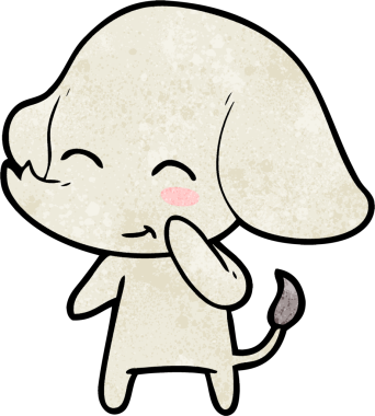 Bir insan tarafından çizilmiş şirin bir fil.