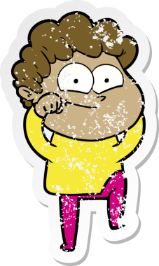 Bir insan tarafından çizilmiş mutlu bir adamın sıkıntılı çıkartması.