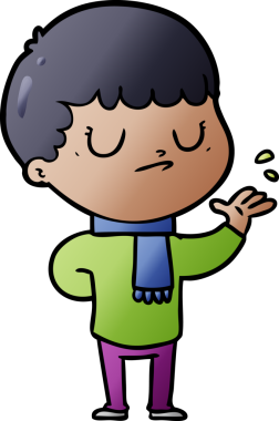 Bir insan tarafından çizilmiş huysuz çocuk çizgi filmi.