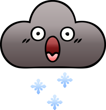 Bir insan tarafından çizilen kar bulutunun gölgeli karikatürü