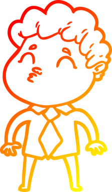 Bir insan tarafından çizilen çizgi film karakterinin sıcak çizgi çizimi