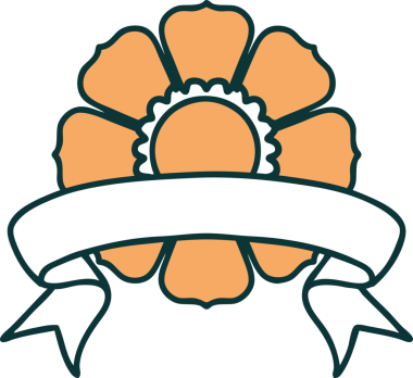 Bir insan tarafından çizilmiş geleneksel bir çiçek dövmesi.